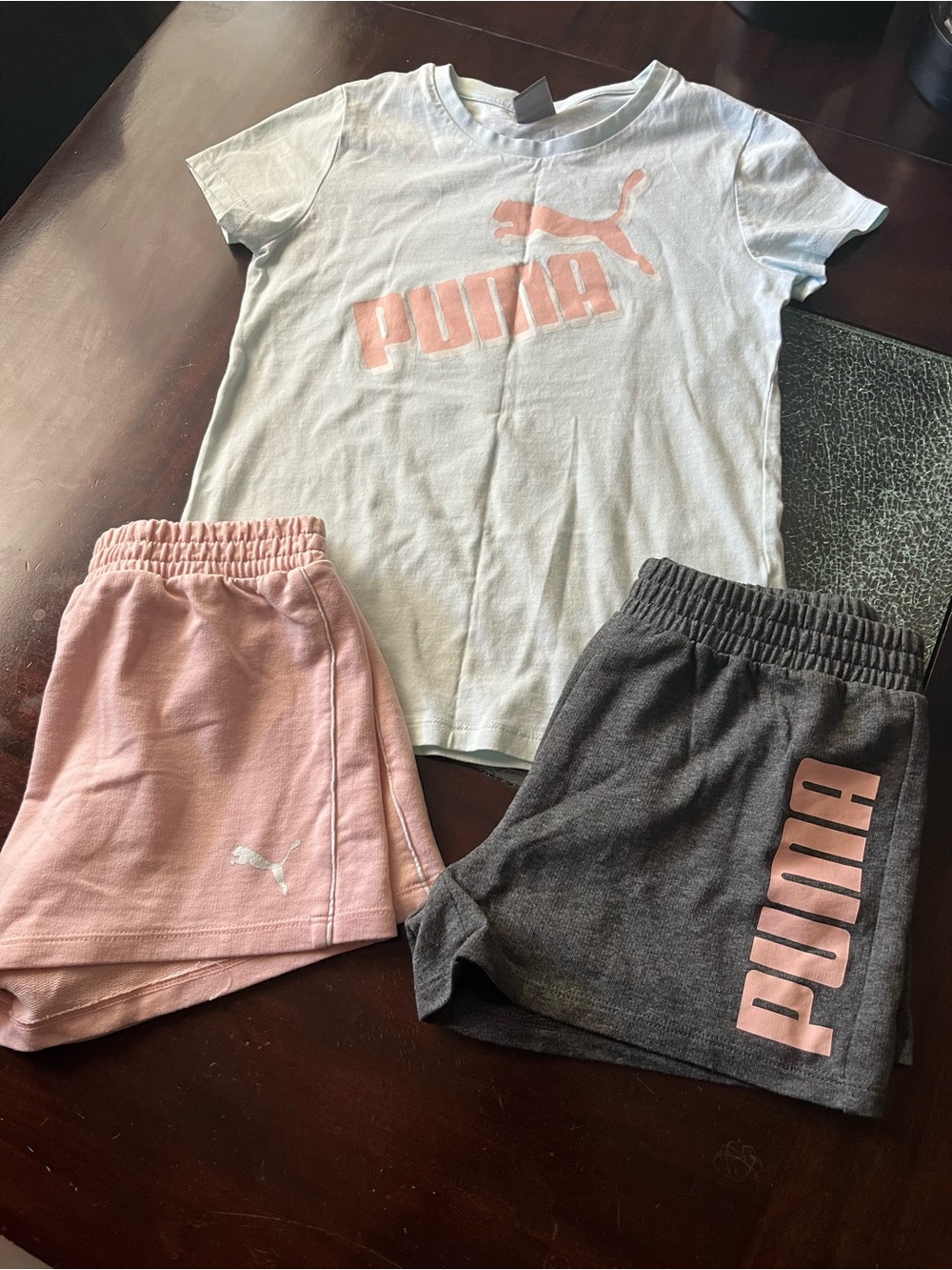 Puma Kids Matching Set - White, Pink, Charcoal